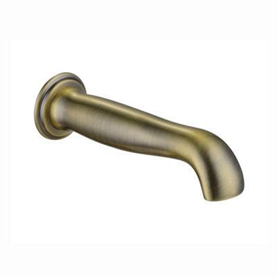 ENKI Antique Bronze Traditional Round Wall Mounted Mixer Tap Solid Brass Spout for Bath or Basin