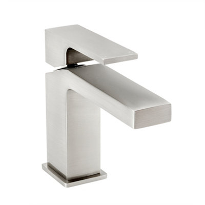 ENKI Athena Brushed Nickel Sqaure Solid Brass Basin Mixer Tap BT0203 ...