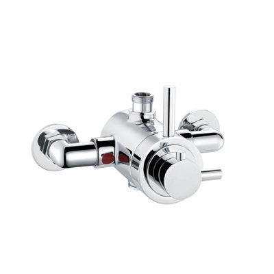 ENKI Azure Chrome Concentric Top Outlet Brass Thermostatic Shower Valve T58