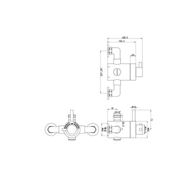 ENKI Azure Chrome Concentric Top Outlet Brass Thermostatic Shower Valve T58
