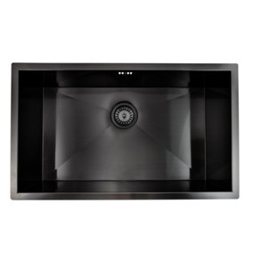 ENKI Bali Gunmetal Grey Topmount/Undermount Stainless Steel Kitchen Sink 760 x 455