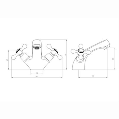 ENKI Beaumont Chrome Traditional Slotted Brass Basin Mixer Tap & Waste BBT0109 - 7