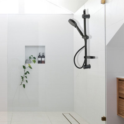 ENKI Black Adjustable 3-Setting Shower Riser Rail Kit ES019 - 5