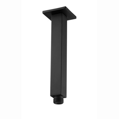 ENKI Black Sqaure Ceiling Mounted Shower Arm A08