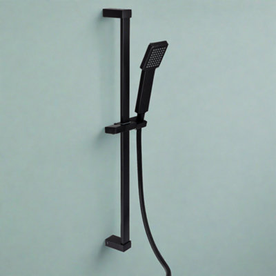ENKI Black Square 3-Setting Stainless Steel Shower Riser Rail Kit ES036 - 5