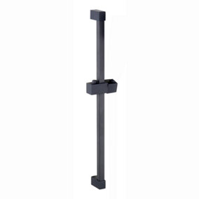 ENKI Black Square Stainless Steel Shower Slider Rail Bar S29