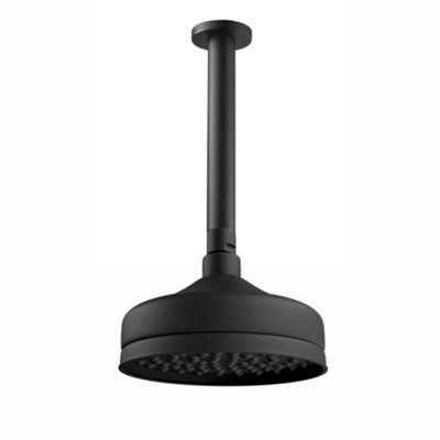 ENKI Black Traditional Ceiling Fixed Brass Shower Head & Arm 6" 180mm Price Comparisons | Compare The Build
