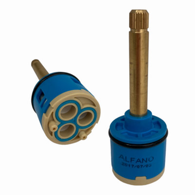 ENKI Blue White Bathroom Brass Spindle 2-Way Water Flow Control Replacement Spare Valve Tap Shower Diverter Cartridge (L) 92mm Price Comparisons | Compare The Build