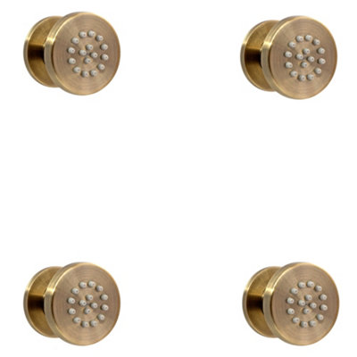 ENKI Body Massager Antique Bronze Round Rubber Nozzle Shower Jets 4-Pack