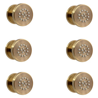 ENKI Body Massager Antique Bronze Round Rubber Nozzle Shower Jets 6-Pack