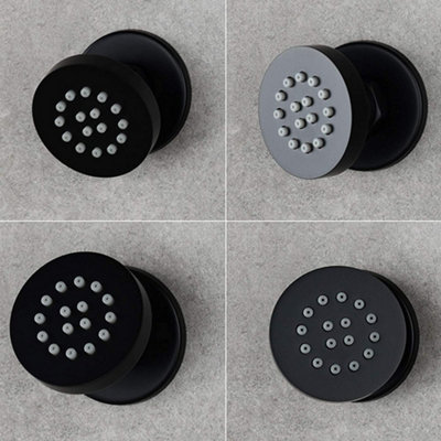 ENKI Body Massager Black Round Rubber Nozzle Shower Jets 4-Pack - 3