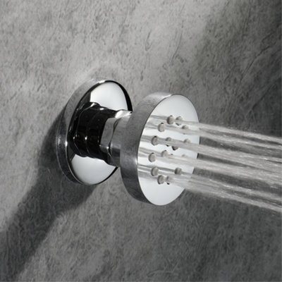 ENKI Body Massager Chrome Round Rubber Nozzle Shower Jet