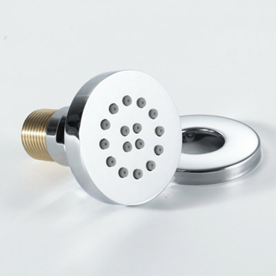 ENKI Body Massager Chrome Round Rubber Nozzle Shower Jet - 3