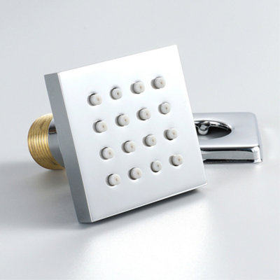 ENKI Body Massager Chrome Square Rubber Nozzle Shower Jet - 3