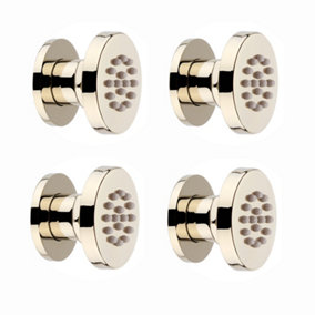 ENKI Body Massager Gold Round Rubber Nozzle Shower Jets 4-Pack