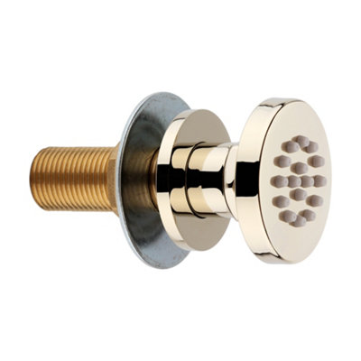 ENKI Body Massager Gold Round Rubber Nozzle Shower Jets 4-Pack
