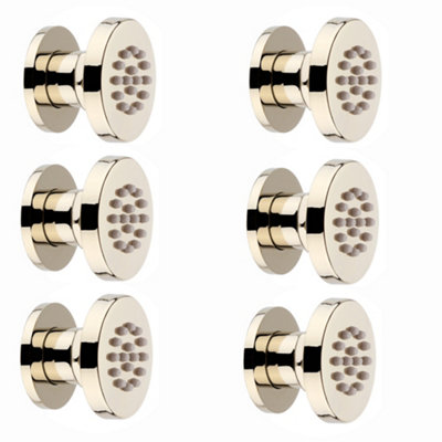 ENKI Body Massager Gold Round Rubber Nozzle Shower Jets 6-Pack