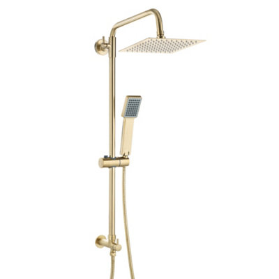 ENKI Brushed Brass Modern Bathroom Adjustable Swivel Ball Joint Dual ...