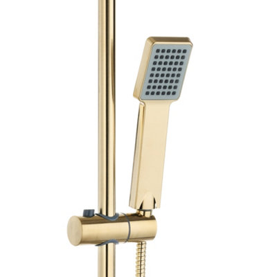 ENKI Brushed Brass Modern Bathroom Adjustable Swivel Ball Joint Dual ...