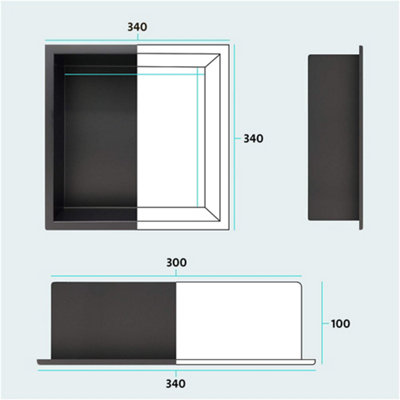ENKI Brushed Steel Shower Niche 300x300 - 6