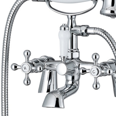 ENKI BT8608 Traditional Bath Shower Mixer Taps Chrome Cross Victorian BEAUMONT