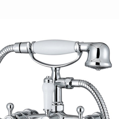 ENKI BT8608 Traditional Bath Shower Mixer Taps Chrome Cross Victorian BEAUMONT - 3