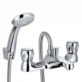 ENKI BT9008 Chrome Bath Shower Mixer Tap Hansdset Bracket Solid Brass Knob QUEST