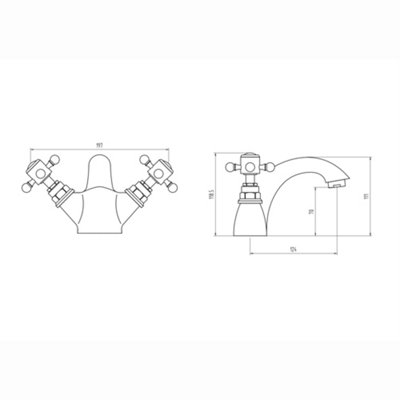 ENKI Camberley Antique Bronze Traditional Brass Basin Mixer Tap BT3203 - 6