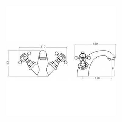 ENKI Camberley Chrome Traditional Slotted Brass Basin Mixer Tap & Waste BBT0252 - 5