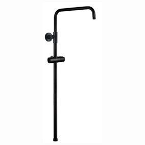 ENKI Carre Black Adjustable Shower Riser Rail 850-1080mm