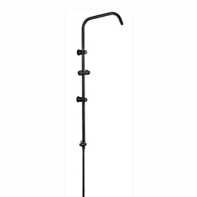 ENKI Carre Black Dual Adjustable Stainless Steel Shower Riser Rail 950mm