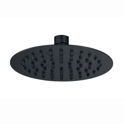 ENKI Carre Black Round Ultra Slim Shower Riser Rail Kit 950mm