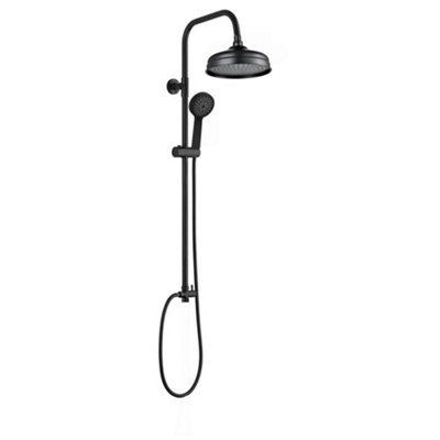 ENKI Carre Black Traditional Overhead Solid Brass Rain Shower & Riser Kit RG013 Price Comparisons | Compare The Build