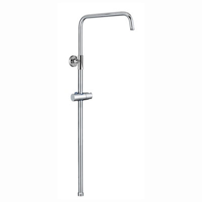 ENKI Carre Chrome Adjustable Rigid Angled Stainless Steel Shower Riser Rail G03