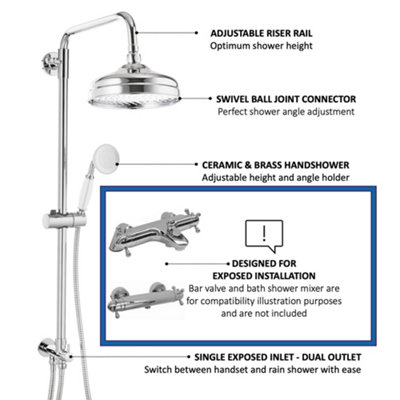 ENKI Carre Chrome Modern Classic Bathroom Solid Stainless Steel Dual ...