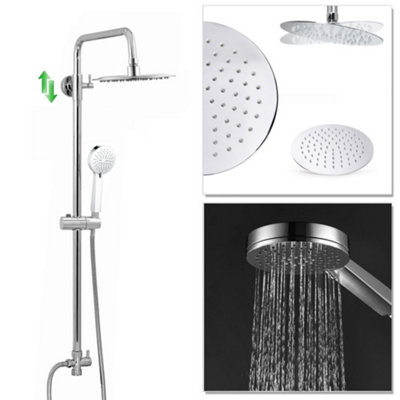 ENKI Carre Chrome Round Overhead Ultra Slim Rain Shower