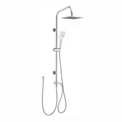 ENKI Carre Chrome Square Ultra Slim Shower Riser Rail Kit 950mm
