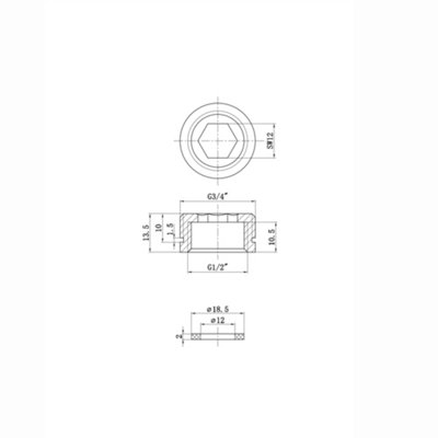 ENKI Chrome 1/2" Female to 3/4" Male Brass Shower Adaptor P08 - 7