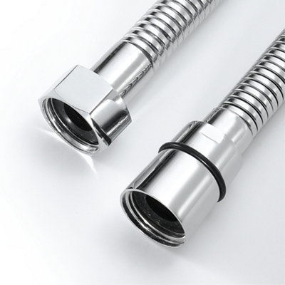 ENKI Chrome Flexi Stainless Steel Shower Hose Large Bore 1.5m - 3