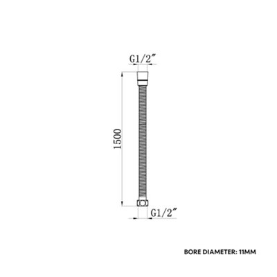 ENKI Chrome Flexi Stainless Steel Shower Hose Large Bore 1.5m - 8