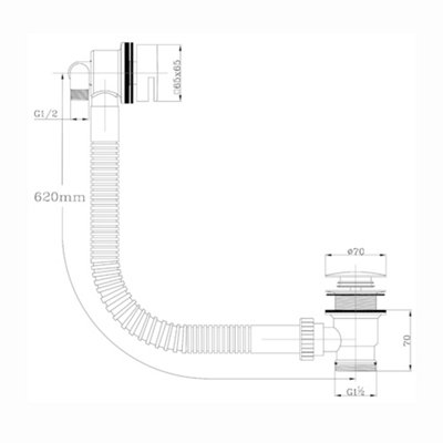 ENKI Chrome Modern Bathroom Waterfall Free Flow Square Click Clack Bath ...