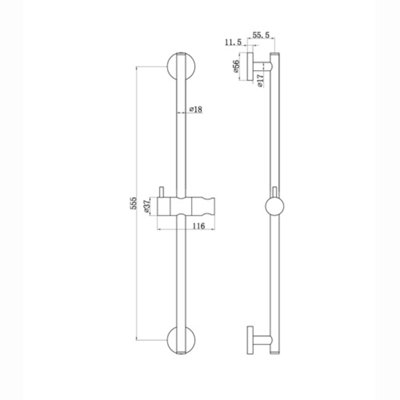 ENKI Chrome Modern Shower Slider Rail with Bracket S12 - 5