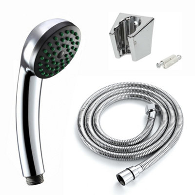 ENKI Chrome Modern Single Function Brass Handheld Shower Head with Hose & Wall Bracket EH001