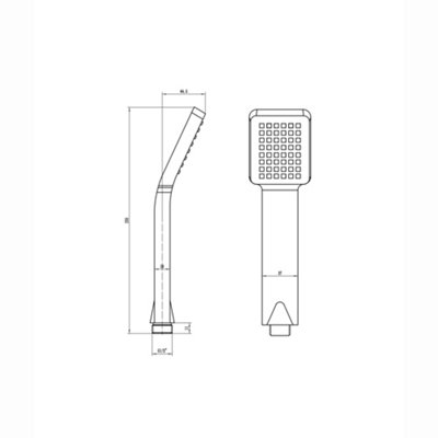 ENKI Chrome Modern Square Paddle Handset Shower Head E07 - 5
