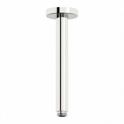 ENKI Chrome Modern Traditional Bathroom Solid Brass Ceiling Mounted Round 1/2" Male Connection Shower Arm for Head Mixer (L) 160mm Price Comparisons | Compare The Build
