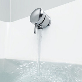 ENKI Chrome Pop Up Round Bath Filler with Overflow & Waste W42