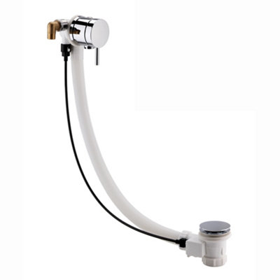 ENKI Chrome Pop Up Round Bath Filler with Overflow & Waste W42 - 4