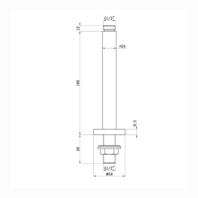 ENKI Chrome Round Ceiling Mounted Shower Arm A13