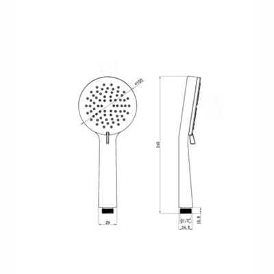 ENKI Chrome Round Multi Function 3-Setting Handheld Shower Head E21 - 5