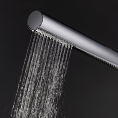 ENKI Chrome Round Pencil Silicone Jet Hand Shower with Hose & Wall Bracket EO017